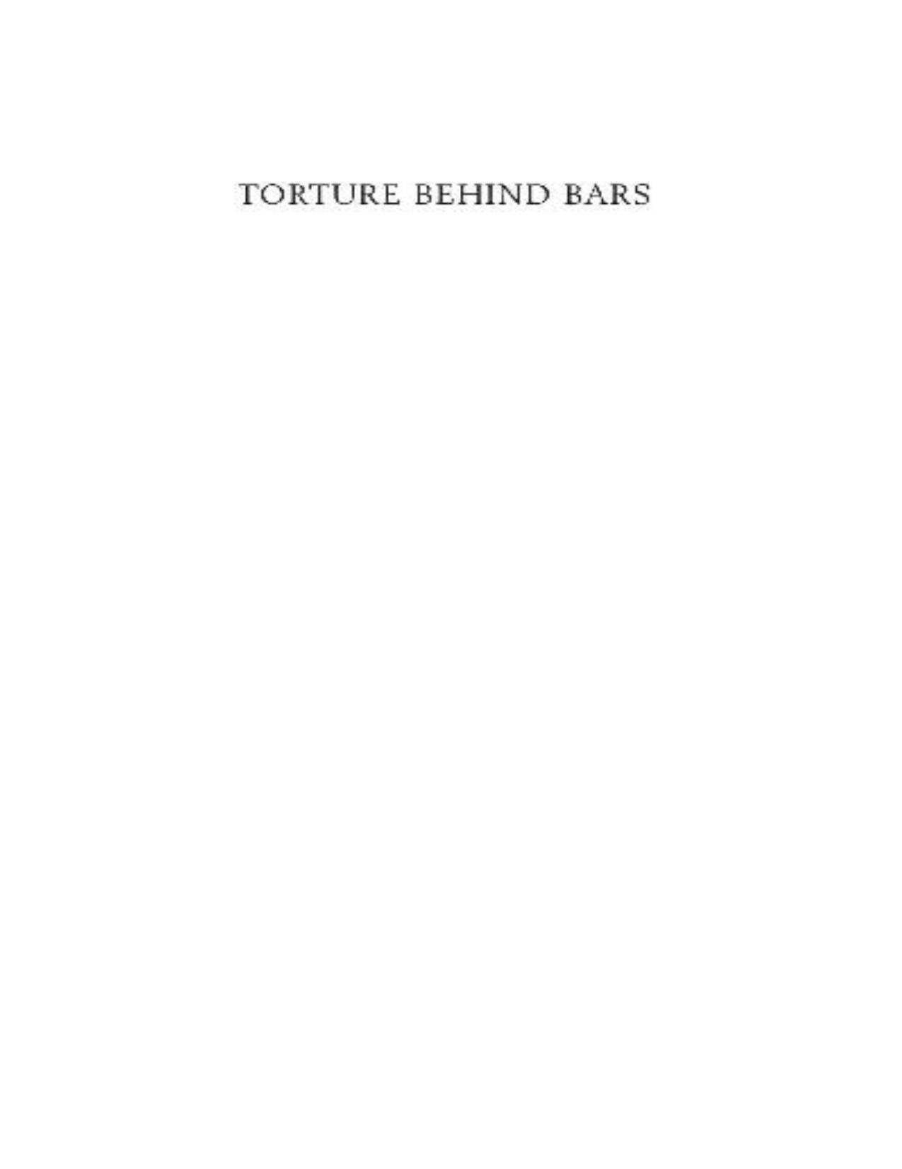 "Torture Behind Bars" e-book cover, text-only on a plain white background.