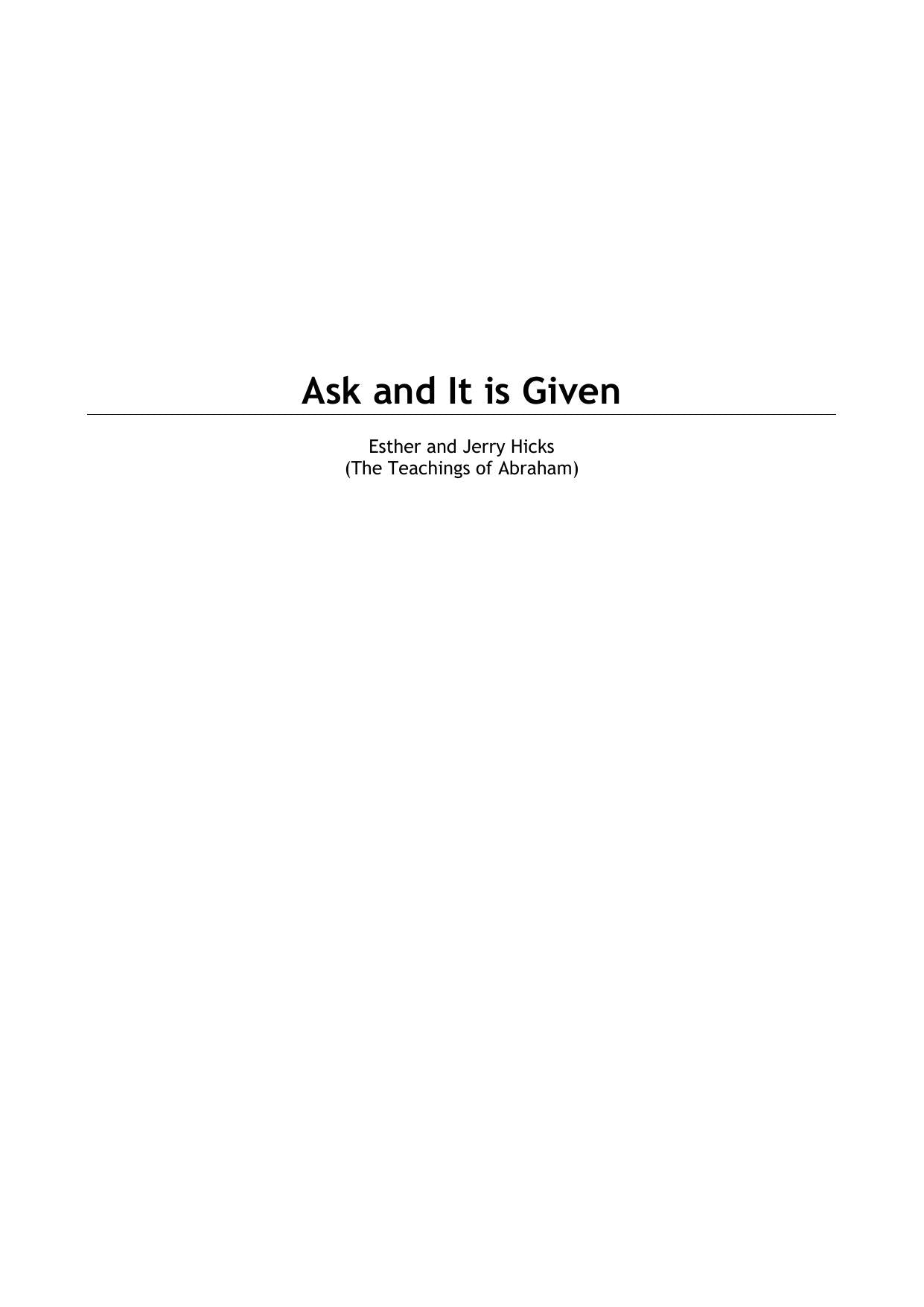 Download and Read Ask and It is Given by Abraham Hicks (E-Book) Free with subscription.