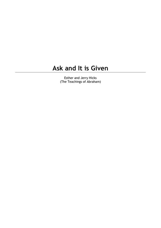 Download and Read Ask and It is Given by Abraham Hicks (E-Book) Free with subscription.