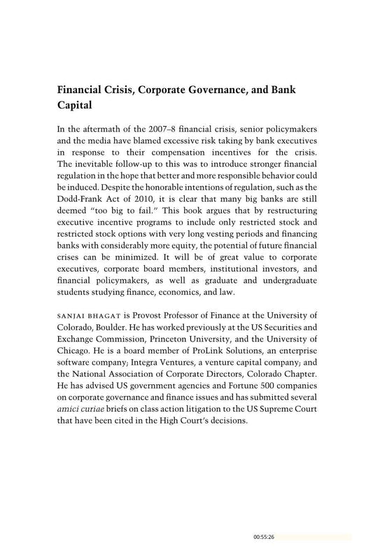 Download and Read Bhagat by Financial Crisis, Corporate Governance & Bank Capital (2017) (E-Book) Free with subscription.