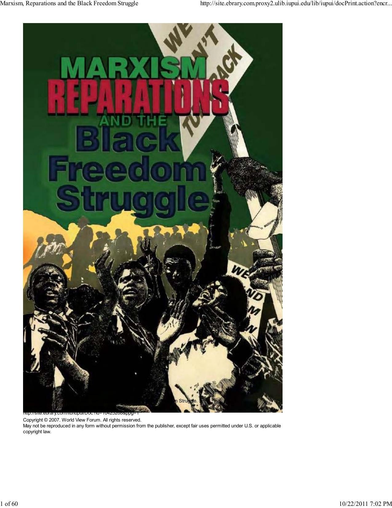 Download and Read Marxism, Reparations and the Black Freedom Struggle by knights of imhotep (E-Book) Free with subscription.